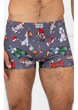 Świąteczne bokserki męskie szare Husky, Kolor szary-wzór, Rozmiar S, Italian Fashion ze sklepu Intymna w kategorii Majtki męskie - zdjęcie 187642943