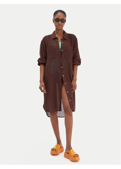 Seafolly Koszula Crinkle 55536-CU Brązowy Relaxed Fit ze sklepu MODIVO w kategorii Odzież plażowa - zdjęcie 187643272