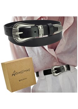 PASEK DAMSKI SKÓRA NATURALNA OZDOBNA KLAMRA ze sklepu PROMESSO w kategorii Paski damskie - zdjęcie 187643541