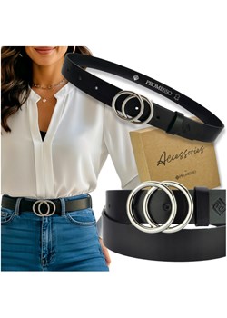 Stylowy Pasek Damski Skóra naturalna SREBRNA KLAMRA + pudełko ECO ze sklepu PROMESSO w kategorii Paski damskie - zdjęcie 187643574