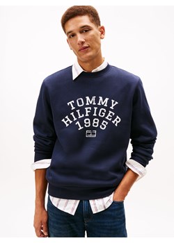 Tommy Hilfiger Bluza męska Mężczyźni Bawełna granatowy nadruk ze sklepu vangraaf w kategorii Bluzy męskie - zdjęcie 187643654