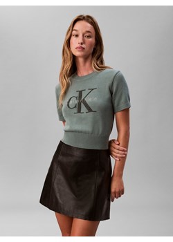 Calvin Klein Jeans Sweter damski - wrzosowy Kobiety Bawełna trzcinowy jednolity ze sklepu vangraaf w kategorii Swetry damskie - zdjęcie 187643662