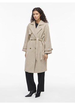 Vila Płaszcz damski - VIQuinn Kobiety Sztuczne włókno beżowy marmurkowy ze sklepu vangraaf w kategorii Płaszcze damskie - zdjęcie 187643663