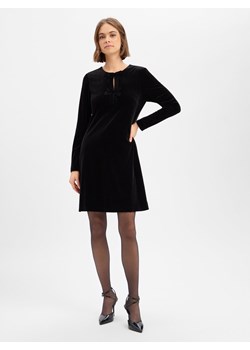 Marie Lund Aksamitna sukienka damska Kobiety czarny jednolity ze sklepu vangraaf w kategorii Sukienki - zdjęcie 187643690