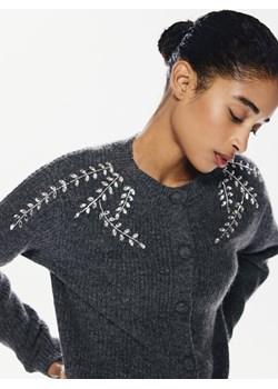 Reserved - Kardigan z aplikacjami - ciemnoszary ze sklepu Reserved w kategorii Swetry damskie - zdjęcie 187644723