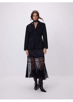Reserved - Spódnica midi z koronką - czarny ze sklepu Reserved w kategorii Spódnice - zdjęcie 187644753