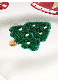 Reserved - Bluza z grającą aplikacją - złamana biel ze sklepu Reserved w kategorii Bluzy dziewczęce - zdjęcie 187644874