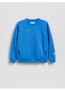 Reserved - Bawełniana bluza oversize - niebieski ze sklepu Reserved w kategorii Bluzy chłopięce - zdjęcie 187645191