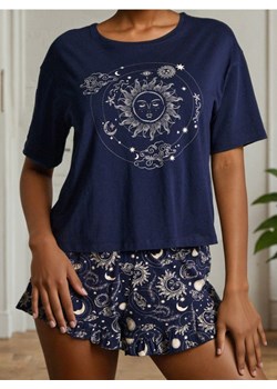 Sinsay - Bawełniana piżama dwuczęściowa - fioletowy ze sklepu Sinsay w kategorii Piżamy damskie - zdjęcie 187646020