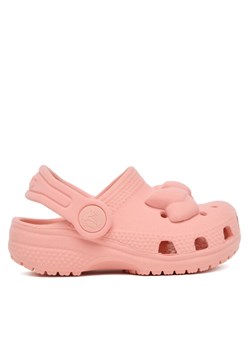 Klapki Crocs Toddler Classic Velvet Bow Clog 211887 Różowy ze sklepu eobuwie.pl w kategorii Klapki dziecięce - zdjęcie 187646174