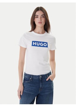 HUGO T-Shirt Classic 50510772 Biały Slim Fit ze sklepu MODIVO w kategorii Bluzki damskie - zdjęcie 187646413
