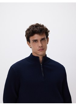 Reserved - Sweter z rozpinaną stójką - granatowy ze sklepu Reserved w kategorii Swetry męskie - zdjęcie 187647190