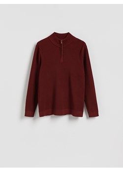 Reserved - Sweter z rozpinaną stójką - bordowy ze sklepu Reserved w kategorii Swetry męskie - zdjęcie 187647202