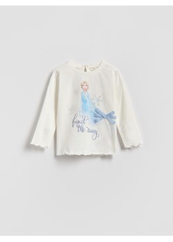 Reserved - Bluzka z nadrukiem Frozen - złamana biel ze sklepu Reserved w kategorii Bluzki dziewczęce - zdjęcie 187647273