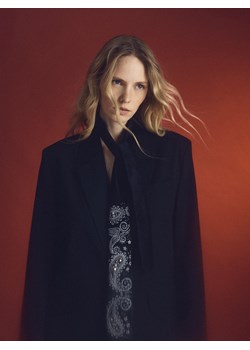 Reserved - Wzorzysty krawat - czarny ze sklepu Reserved w kategorii Dodatki damskie - zdjęcie 187647312