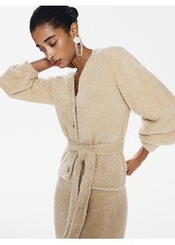 Reserved - Kardigan z metalizowaną nicią - kremowy ze sklepu Reserved w kategorii Swetry damskie - zdjęcie 187647320