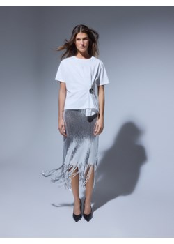 Reserved - Cekinowa spódnica z frędzlami - srebrny ze sklepu Reserved w kategorii Spódnice - zdjęcie 187647423