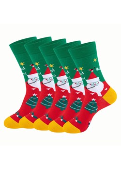 5 par Skarpety świąteczne bawełniane Mikołaj Zestaw na prezent zielone ze sklepu butyolivier w kategorii Skarpetki damskie - zdjęcie 187647454