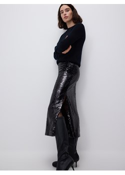 Reserved - Cekinowa spódnica midi - czarny ze sklepu Reserved w kategorii Spódnice - zdjęcie 187647894