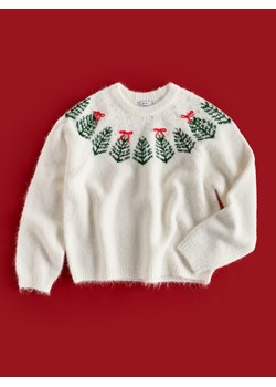 Reserved - Sweter ze świątecznym wzorem - złamana biel ze sklepu Reserved w kategorii Swetry damskie - zdjęcie 187649631