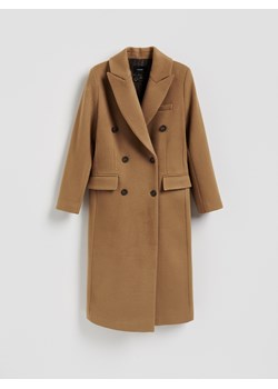 Reserved - Płaszcz z wełną Bellandi - beżowy ze sklepu Reserved w kategorii Płaszcze damskie - zdjęcie 187649673