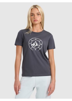 Damski t-shirt z nadrukiem 4F 4FWAW25TTSHF3118 - szary ze sklepu Sportstylestory.com w kategorii Bluzki damskie - zdjęcie 187649881