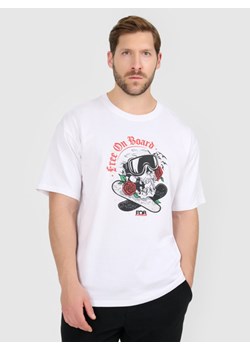 Męski t-shirt z nadrukiem 4F 4FRAW25TTSHM3477 - biały ze sklepu Sportstylestory.com w kategorii T-shirty męskie - zdjęcie 187649903
