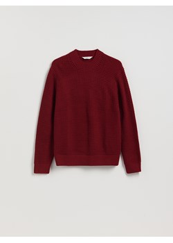 Reserved - Strukturalny sweter z domieszką wełny - czerwony ze sklepu Reserved w kategorii Swetry męskie - zdjęcie 187652102