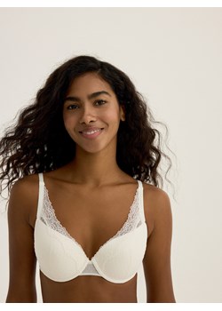 Reserved - Siateczkowy biustonosz push up - złamana biel ze sklepu Reserved w kategorii Biustonosze - zdjęcie 187652110