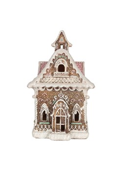 Clayre &amp; Eef Dekoracyjny domek LED w kolorze jasnobrązowym - 16 x 25 x 15 cm ze sklepu Limango Polska w kategorii Dekoracje - zdjęcie 187652594