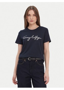 Tommy Hilfiger T-Shirt Heritage Graphic Tee WW0WW24967 Granatowy Regular Fit ze sklepu MODIVO w kategorii Bluzki damskie - zdjęcie 187654042
