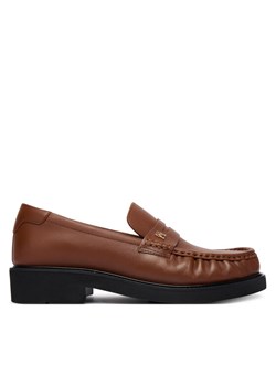 Tommy Hilfiger Mokasyny Th Square Toe Leather Loafer FW0FW08977 Brązowy ze sklepu MODIVO w kategorii Mokasyny damskie - zdjęcie 187654073