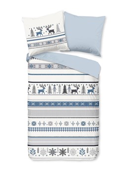 Good Morning Komplet pościeli flanelowej &quot;Aila&quot; w kolorze błękitno-białym ze sklepu Limango Polska w kategorii Pościele - zdjęcie 187660773