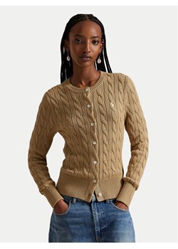 Polo Ralph Lauren Kardigan 211971868502 Beżowy Slim Fit ze sklepu MODIVO w kategorii Swetry damskie - zdjęcie 187661141