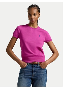 Polo Ralph Lauren T-Shirt 211971872010 Fioletowy Slim Fit ze sklepu MODIVO w kategorii Bluzki damskie - zdjęcie 187661153