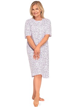 Bawełniana koszula nocna damska Basia I 263 24, Kolor biało-fioletowy, Rozmiar M, MARTEL ze sklepu Primodo w kategorii Koszule nocne - zdjęcie 187663272