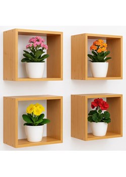 Kwadratowe półki ścienne na kwiaty olcha P9-G42 ze sklepu Edinos.pl w kategorii Półki - zdjęcie 187663612