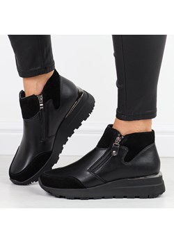 Czarne skórzane botki damskie Filippo dbt6348/24 ze sklepu suzana.pl w kategorii Botki - zdjęcie 187665522