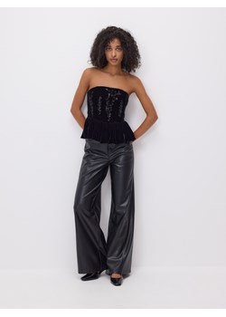 Reserved - Top z cekinami - czarny ze sklepu Reserved w kategorii Bluzki damskie - zdjęcie 187666140