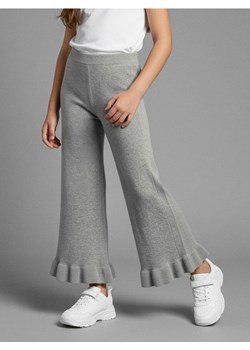 Sinsay - Spodnie swetrowe wide leg z ozdobnymi falbankami - szary ze sklepu Sinsay w kategorii Spodnie dziewczęce - zdjęcie 187666753
