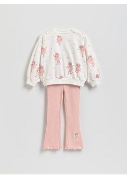Reserved - Bawełniany komplet z nadrukiem - pastelowy róż ze sklepu Reserved w kategorii Komplety dziewczęce - zdjęcie 187667462