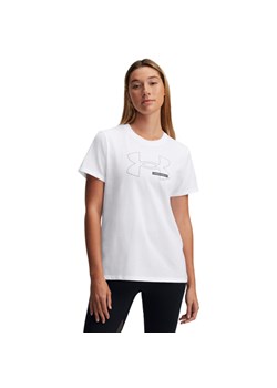 Damski t-shirt z nadrukiem Under Armour UA Rival Outline SS - biały ze sklepu Sportstylestory.com w kategorii Bluzki damskie - zdjęcie 187667612