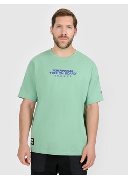 Męski t-shirt z nadrukiem 4F 4FRAW25TTSHM3479 - turkusowy ze sklepu Sportstylestory.com w kategorii T-shirty męskie - zdjęcie 187667703