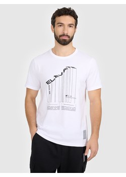 Męski t-shirt z nadrukiem 4F 4FRAW25TTSHM3845 - biały ze sklepu Sportstylestory.com w kategorii T-shirty męskie - zdjęcie 187667724