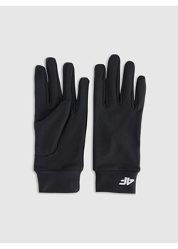 Rękawiczki dzianinowe Touch Screen uniseks 4F 4FWMM00AGLOU153 - czarne ze sklepu Sportstylestory.com w kategorii Rękawiczki damskie - zdjęcie 187667772