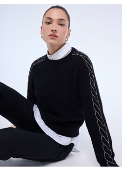 Mohito - Czarny sweter z wełną alpaki - czarny ze sklepu Mohito w kategorii Swetry damskie - zdjęcie 187669213