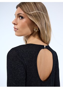 Mohito - Czarna bluzka z metaliczną nitką - czarny ze sklepu Mohito w kategorii Bluzki damskie - zdjęcie 187669301