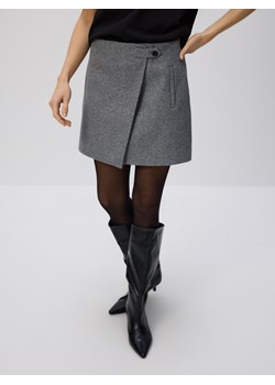 Reserved - Spódnica mini z zakładką - ciemnoszary ze sklepu Reserved w kategorii Spódnice - zdjęcie 187669384