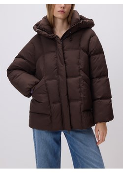 Reserved - Pikowana kurtka z kapturem - ciemnobrązowy ze sklepu Reserved w kategorii Kurtki damskie - zdjęcie 187669714