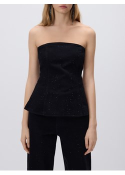 Reserved - Bluzka z błyszczącą aplikacją - czarny ze sklepu Reserved w kategorii Bluzki damskie - zdjęcie 187669752